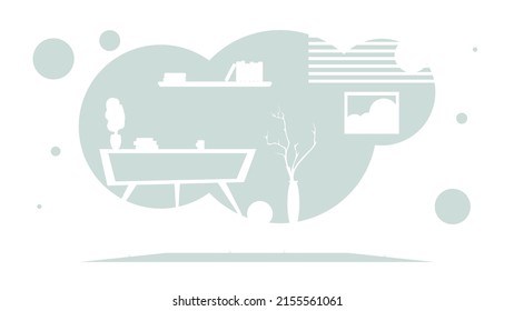 Room in a simple style. Background for your design. Vector