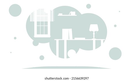 Room in a simple style. Background for your presentation or design. Vector illustration