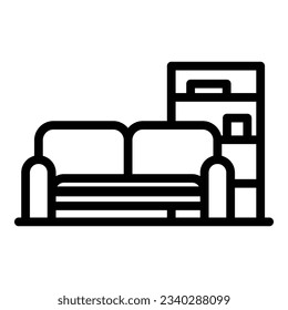 Room sofa icon outline vector. Move service. Box delivery