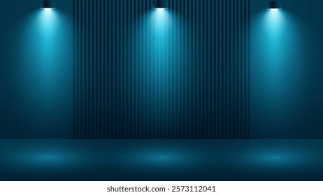 Room Spotlight Background With Dark Background. Beauty product and Fashion Product Light. Space for selling products on the website. Empty room with spotlight effect.