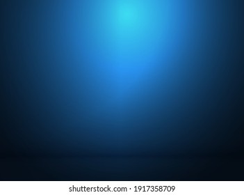 Room Studio Blue background Vector. Abstract Luxury gradient Blue Room background, Studio, Interior, Space. Smooth Dark blue