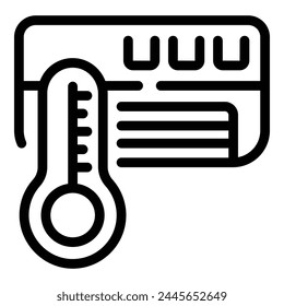 Room temperature control appliance icon outline vector. Ventilation machine. Fresh air maintenance