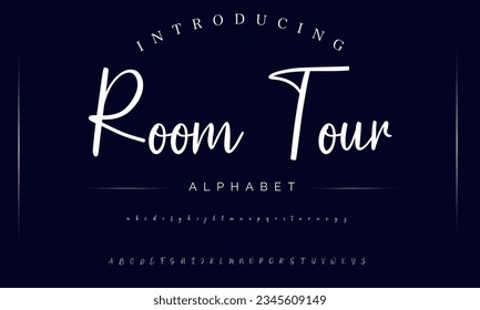 Room Tour Signature Font Calligraphy Logotype Script Font Type Font lettering handwritten