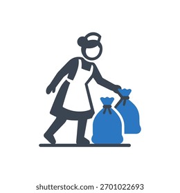 Icono de eliminación de basura de la habitación aislado sobre fondo blanco 
