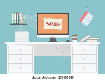 room is untidy because of a vacation