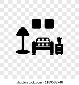 Room vector icon isolated on transparent background, Room transparency logo concept