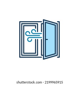 Room Ventilation concept colored icon. Opened Window vector sign or design element