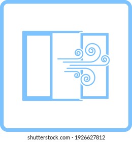 Room Ventilation Icon. Blue Frame Design. Vector Illustration.