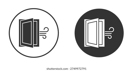 Room ventilation icon concept, simple flat design. Clipart vecot in black colors