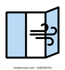 Room Ventilation Icon. Editable Bold Outline With Color Fill Design. Vector Illustration.