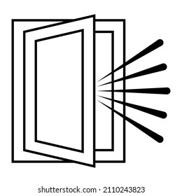 Room ventilation icon open window icon room ventilation draft sign