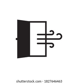 Room ventilation icon. Tip for the prevention of COVID19. Vector icon. 