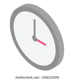 Room wall clock icon. Isometric of room wall clock vector icon for web design isolated on white background