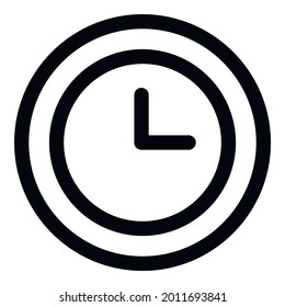 Icono del reloj de la pared de la habitación. Icono del vector del reloj de pared de la sala de esquema para diseño web aislado en fondo blanco
