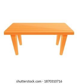 Room Wood Table Icon. Cartoon Of Room Wood Table Vector Icon For Web Design Isolated On White Background