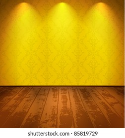 Room with wooden floor and lights