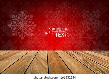 Room with wooden floors and vintage wallpaper. Vector illustration.