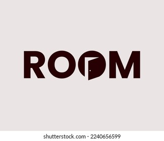 Sala Marcas Typografía Entrada de puerta abierta Salida de diseño de vectores de tipo moderno