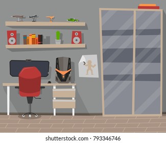 Room with a working place