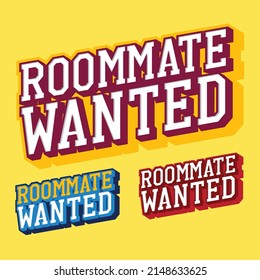 Roommate Wanted College Roommate Needed Sign With Color Options For A Roommate Team Mascot