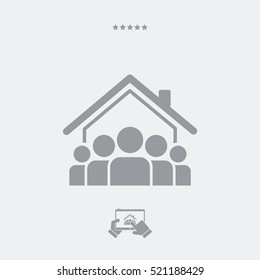 Roommates concept - Vector web icon