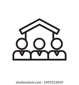 roommates icon Black line art vector logo