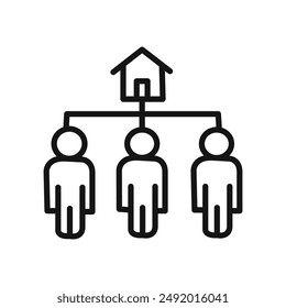 roommates icon linear graphics set vector