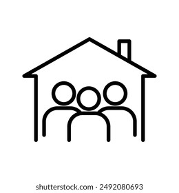 roommates icon linear logo mark in black and white