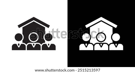 roommates icon Thin line flat illustration