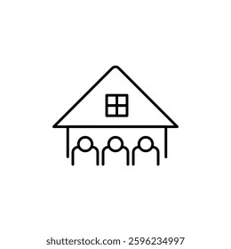roommates icon, vector simple flat black linear illustration for web and app..eps
