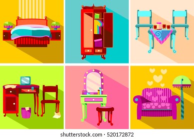 Rooms Icon. Complete. flat design