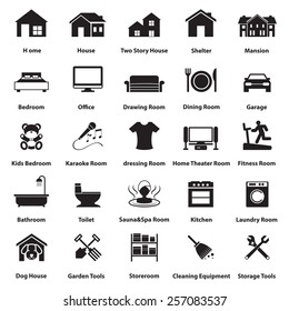 rooms icon set