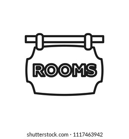 rooms signboard vector icon