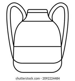 A roomy ceramic amphora with large side handles. A clay vase with a simple design. Vector icon, outline, isolated. Editable stroke