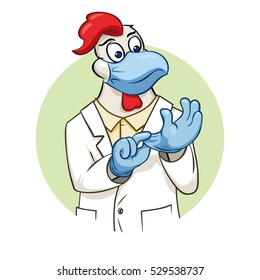 Rooser scientist with mask wear gloves vector illustration