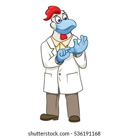 Rooser scientist vector illustration