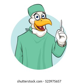 Rooser surgeon with scalpel vector illustration