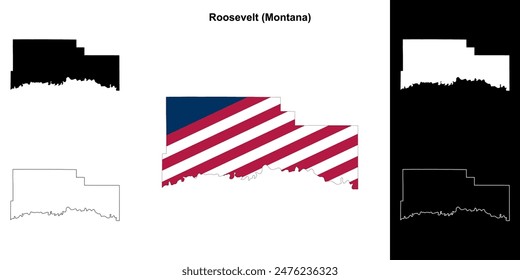 Roosevelt County (Montana) outline map set