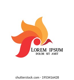 rooster abstract design logo vector