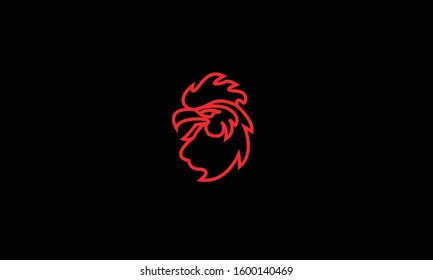 Rooster abstract vector logo monogram template