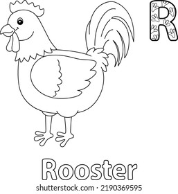 Rooster Alphabet ABC Coloring Page R