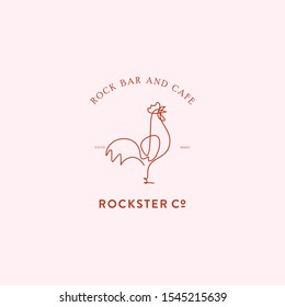 Rooster animal design line vector vintage style for restaurant, bar, cafe, lounge logo inspirations