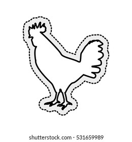 rooster animal farm isolated icon vector illustration design