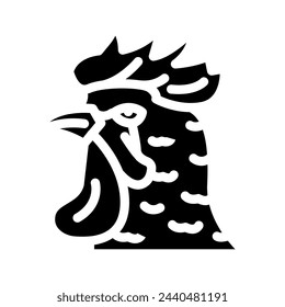 rooster animal glyph icon vector. rooster animal sign. isolated symbol illustration