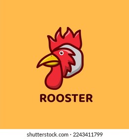 rooster animal head mascot logo