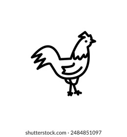 rooster animal icon line style