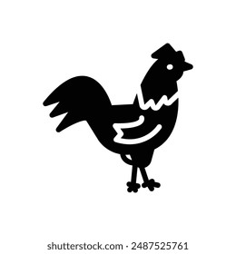 rooster animal icon solid style