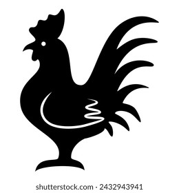 Rooster animal silhouette . Vector image