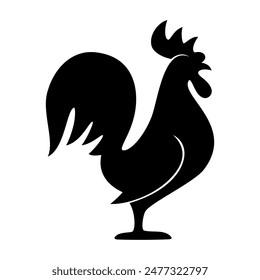 Rooster animal silhouette . Vector image