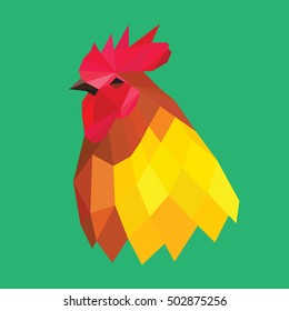 Rooster animal triangle low polygon style. New Year 2017 background. Modern graphic design/